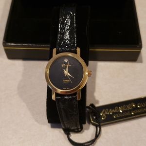 Genevex women's gold watch with diamond